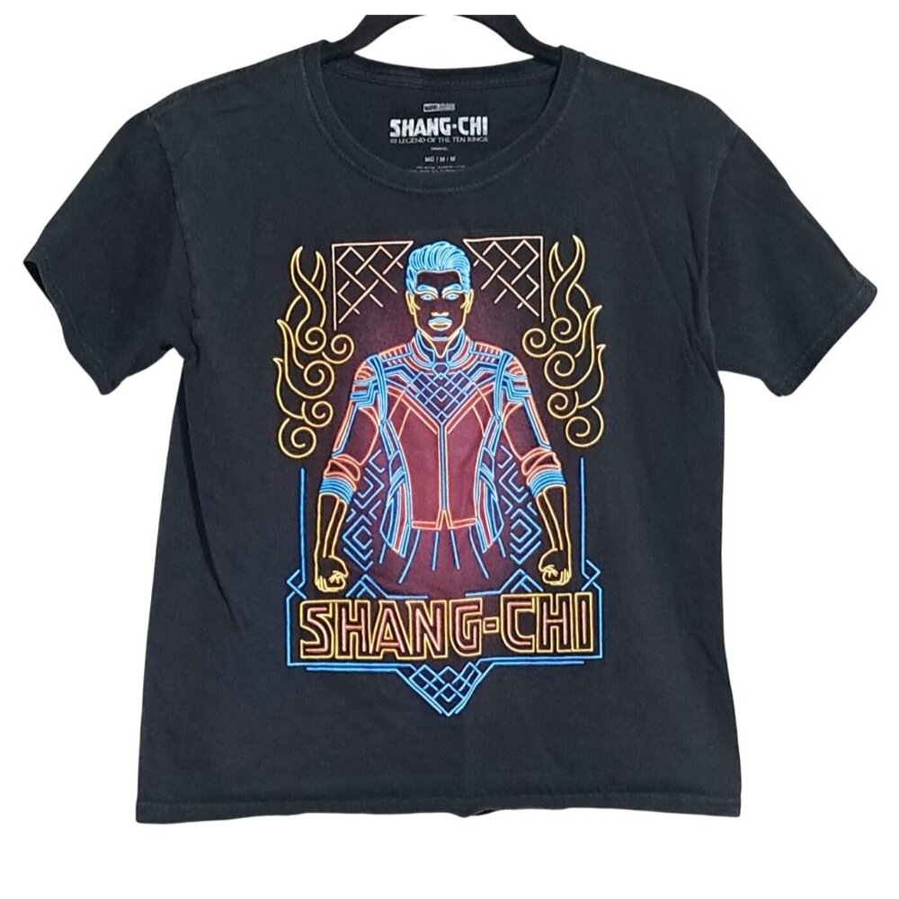 Marvel Studios Shang-Chi Graphic Tee Black Unisex Kids Medium 100% Cotton Short